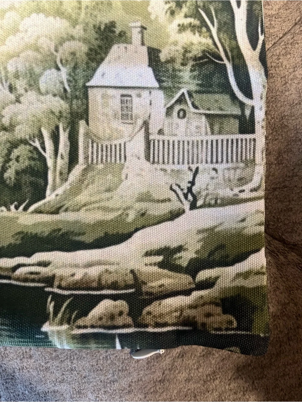 NEW French Country Green Toile Pillow Cover Manual Woodworkers & Weavers